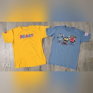 Mr. Beast Graphic Kids T-Shirt Set - Yellow and Gray
